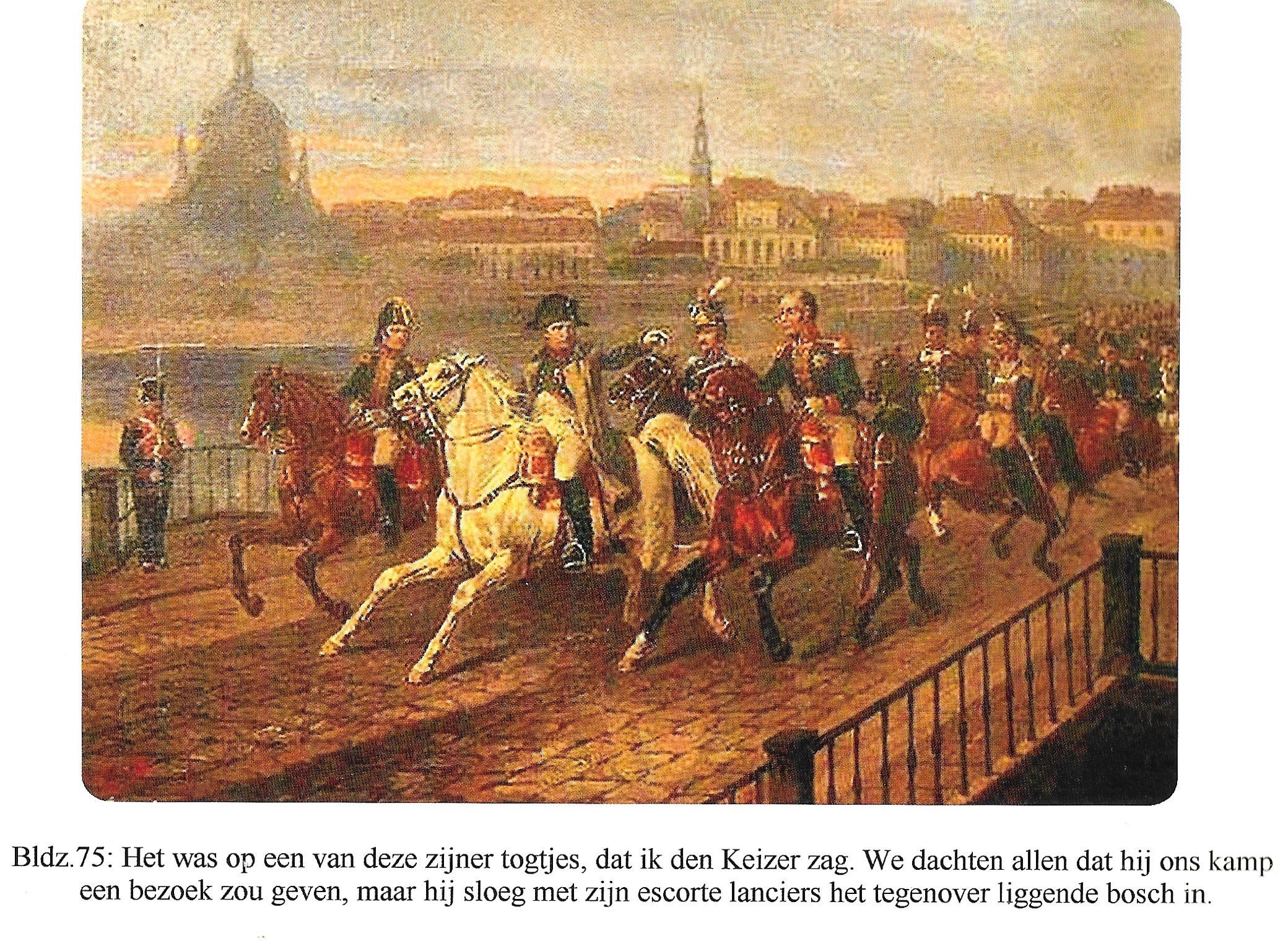 Oude Tekening Aooleon op DE AugustusBrücke